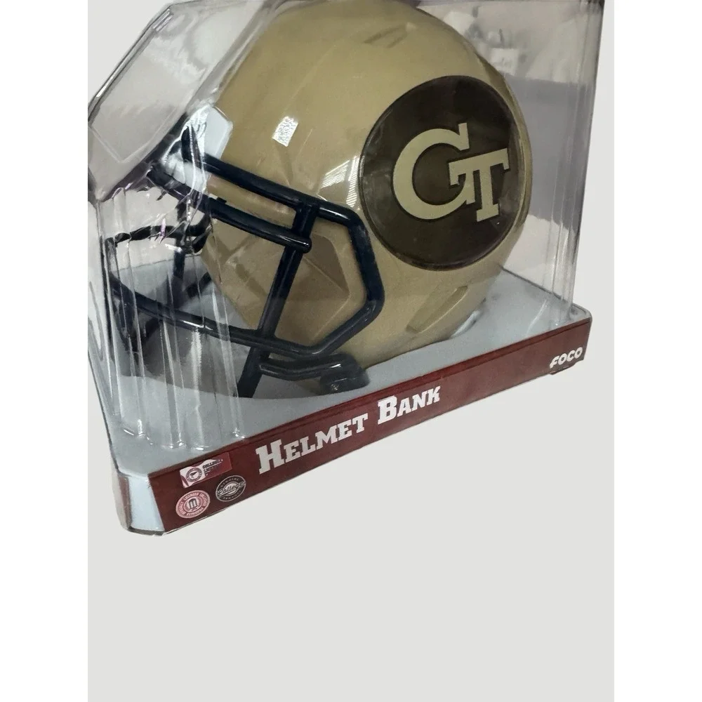 FOCO Georgia Tech Helmet Bank Collectible Plastic Tan Black
